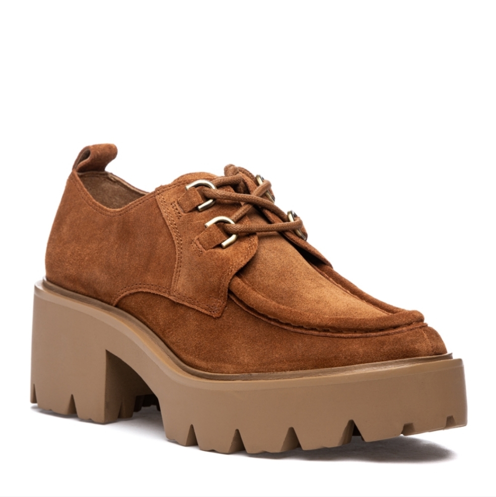 Sam Edelman Monna Lace Up Loafer Frontier Brown Suede